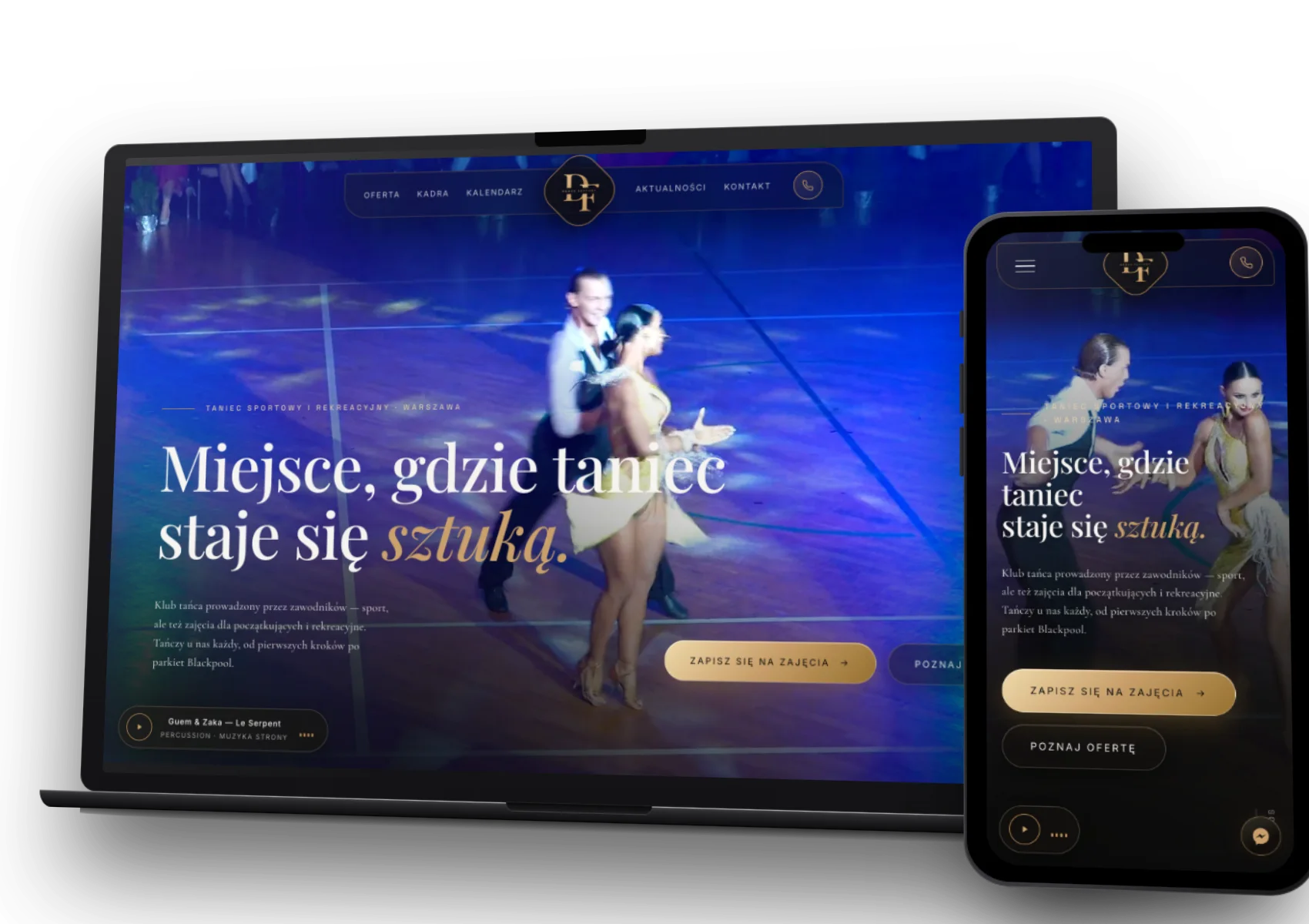 Dance Factory: strona internetowa zrobiona przez Duda Design