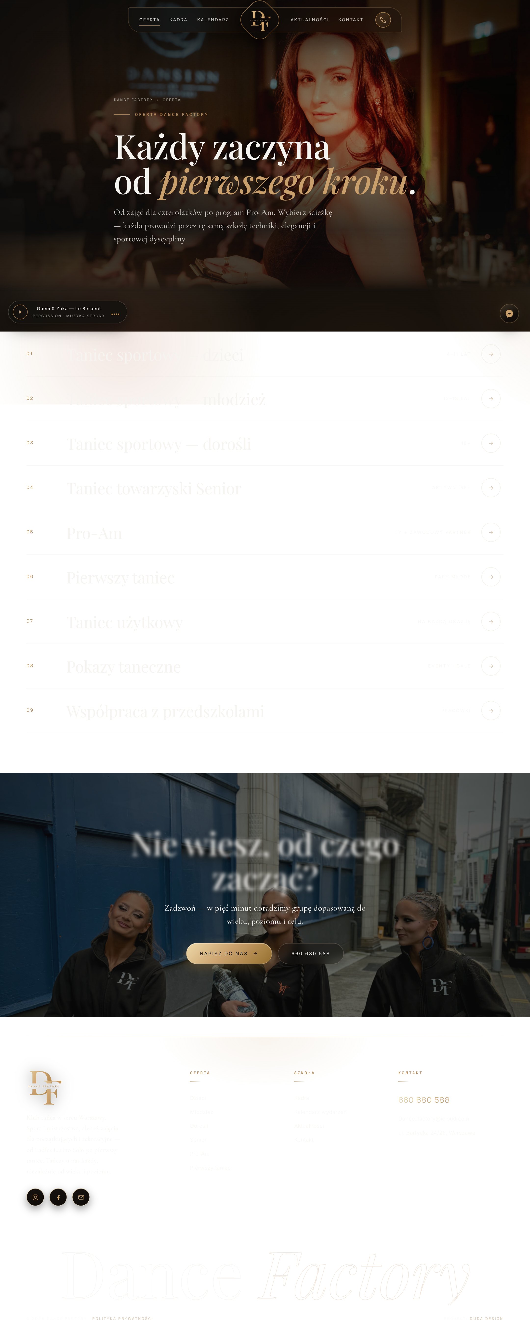 Strona Oferta na komputerze