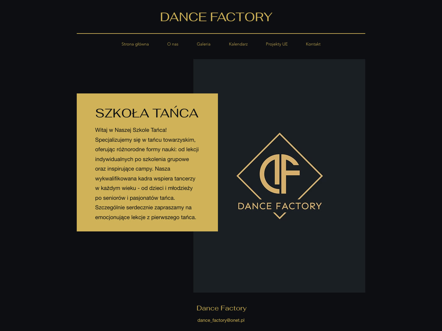 Stara strona główna Dance Factory, lipiec 2026
