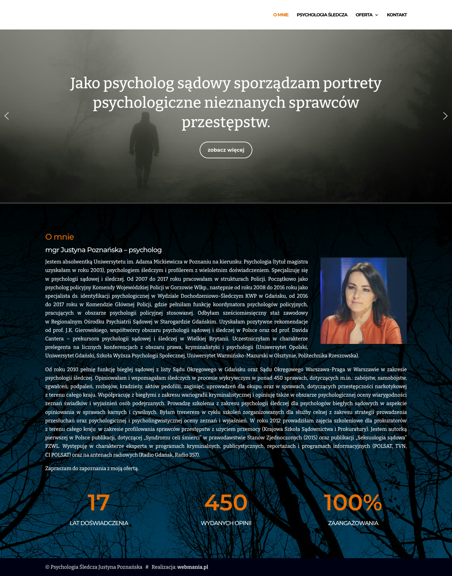 Stara strona psychologia-sledcza.pl, WordPress