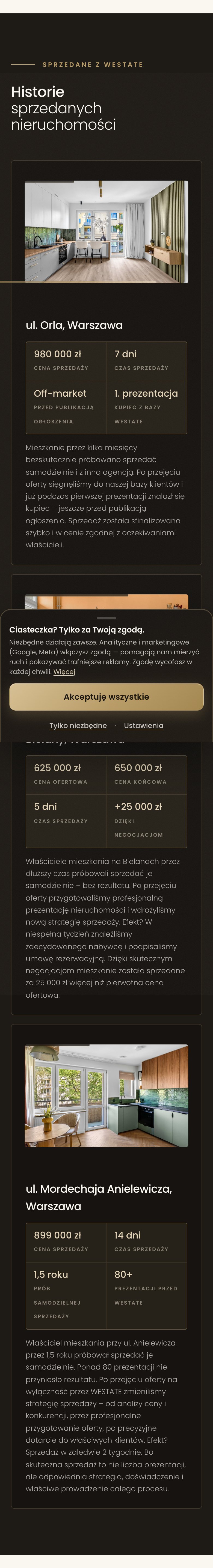 Historie i FAQ na telefonie
