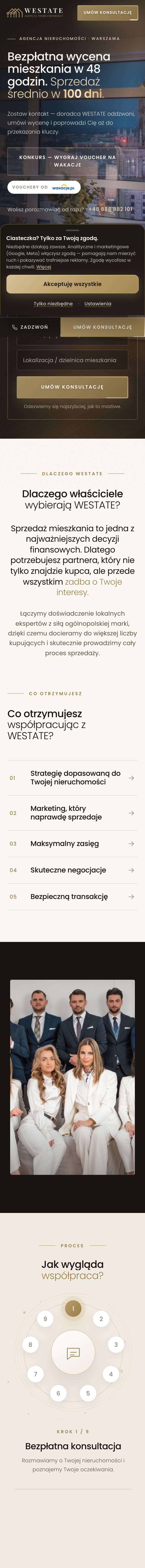 Hero z formularzem na telefonie