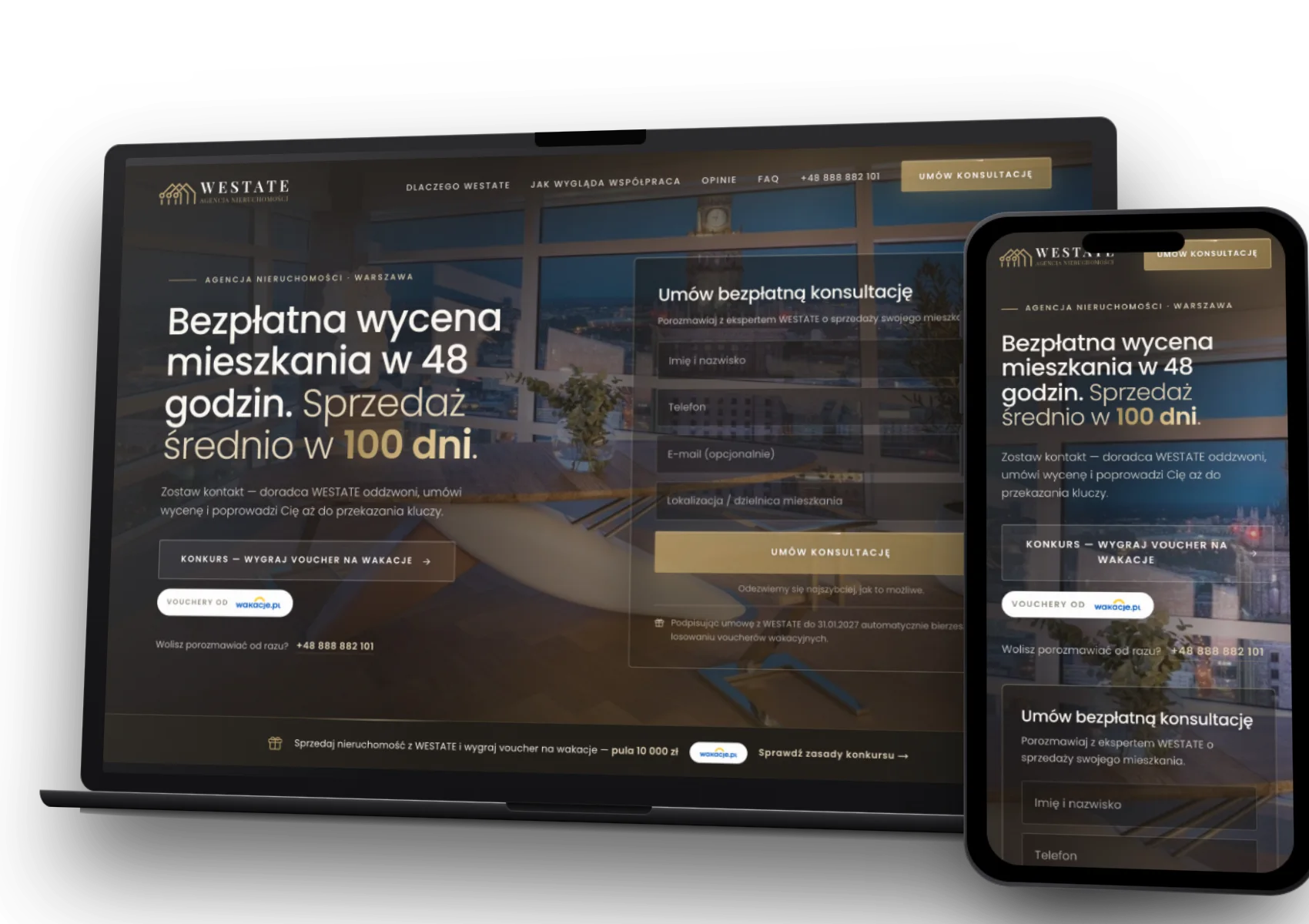 WESTATE — landing pod kampanię, realizacja Duda Design