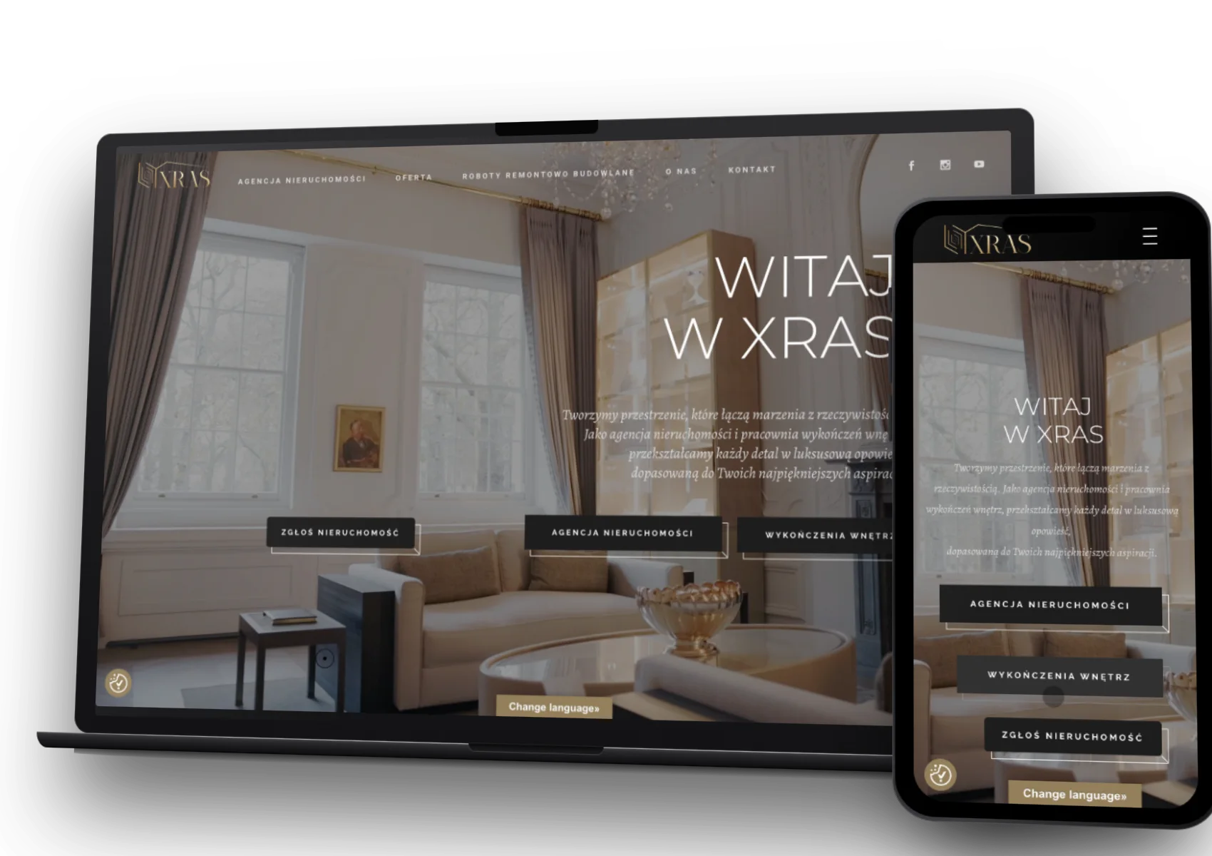 X RAS Nieruchomości — realizacja Duda Design